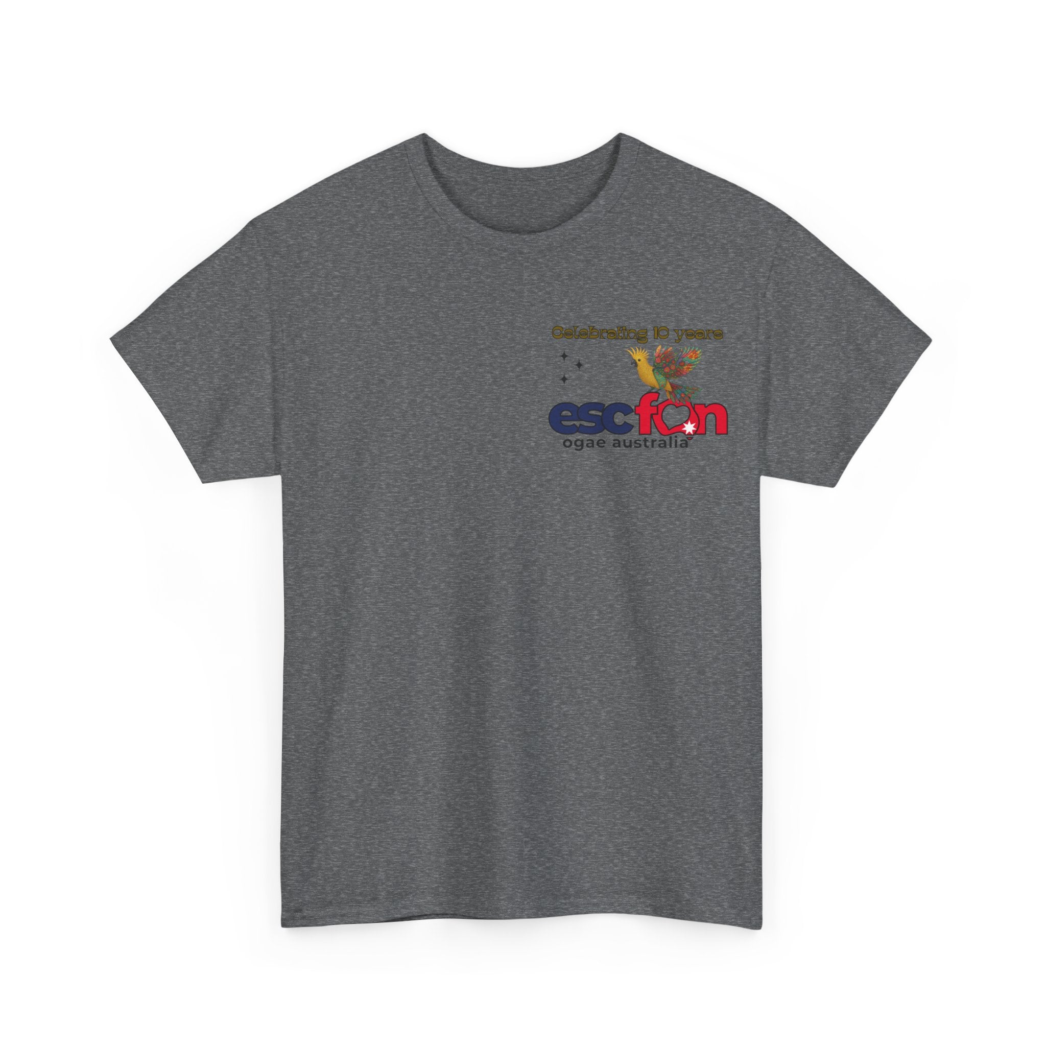 T-Shirt | 10 Year Anniversary - Front & Back Print - Black Logos - Good Evening Europe Good Morning Australia