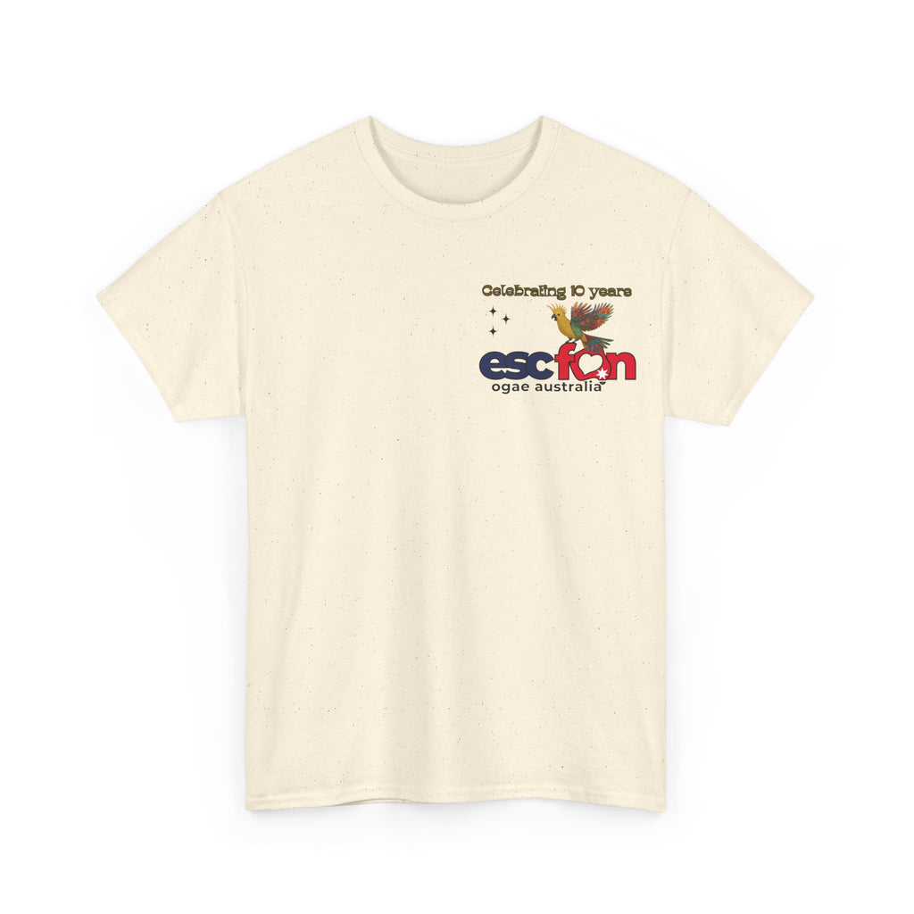 T-Shirt | 10 Year Anniversary - Front & Back Print - Black Logos - Good Evening Europe Good Morning Australia