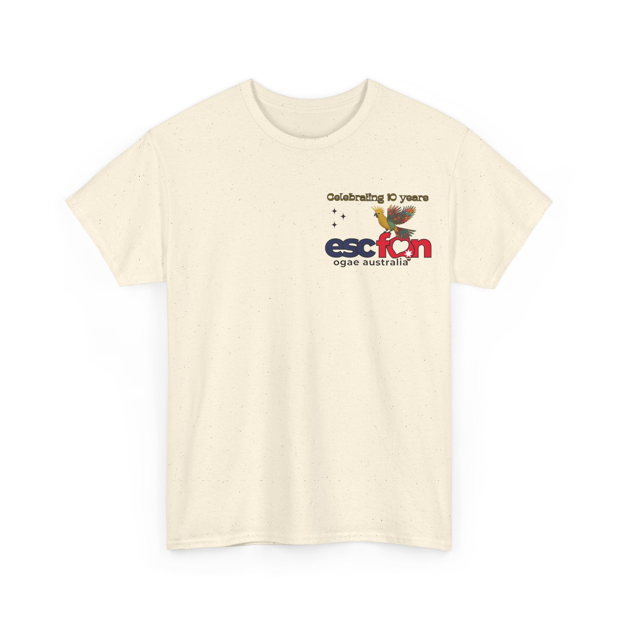 T-Shirt | 10 Year Anniversary - Front & Back Print - Black Logos - Good Evening Europe Good Morning Australia