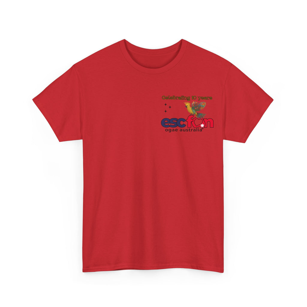 T-Shirt | 10 Year Anniversary - Front & Back Print - Black Logos - Good Evening Europe Good Morning Australia