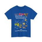 T-Shirt | 10 Year Anniversary - Front Print only - White Logos - Good Evening Europe Good Morning Australia