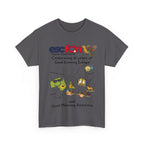 T-Shirt | 10 Year Anniversary - Front Print only - Black Logos | Good Evening Europe Good Morning Australia