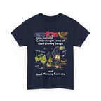 T-Shirt | 10 Year Anniversary - Front Print only - White Logos - Good Evening Europe Good Morning Australia