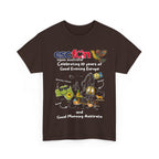 T-Shirt | 10 Year Anniversary - Front Print only - White Logos - Good Evening Europe Good Morning Australia