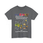 T-Shirt | 10 Year Anniversary - Front Print only - White Logos - Good Evening Europe Good Morning Australia