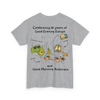 T-Shirt | 10 Year Anniversary - Front & Back Print - Black Logos - Good Evening Europe Good Morning Australia