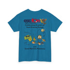 T-Shirt | 10 Year Anniversary - Back Print only - Black Logos | Good Evening Europe Good Morning Australia