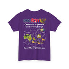 T-Shirt | 10 Year Anniversary - Back Print only - White Logos - Good Evening Europe Good Morning Australia