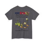 T-Shirt | 10 Year Anniversary - Back Print only - Black Logos | Good Evening Europe Good Morning Australia