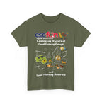 T-Shirt | 10 Year Anniversary - Front Print only - White Logos - Good Evening Europe Good Morning Australia