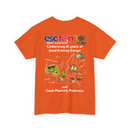 T-Shirt | 10 Year Anniversary - Back Print only - White Logos - Good Evening Europe Good Morning Australia