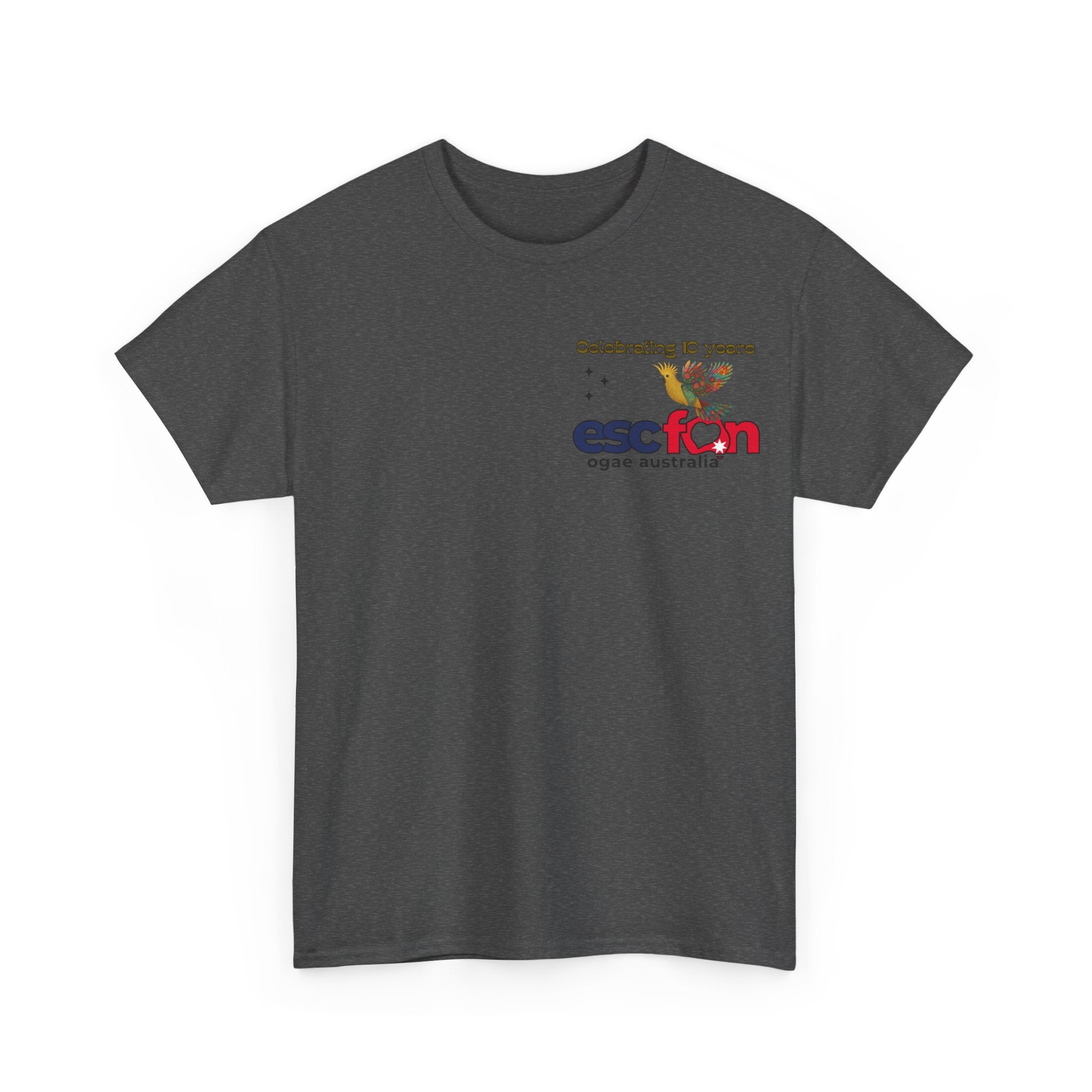 T-Shirt | 10 Year Anniversary - Front & Back Print - Black Logos - Good Evening Europe Good Morning Australia