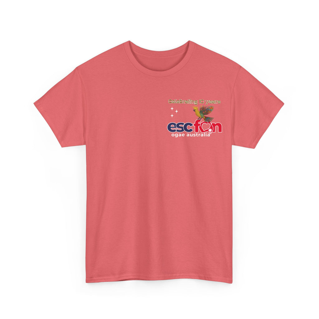 T-Shirt | 10 Year Anniversary - Front & Back Print - White Logos - Good Evening Europe Good Morning Australia